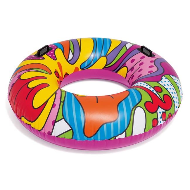 Colac gonflabil de înot cu mânere, Multicolor, 119 cm, Bestway