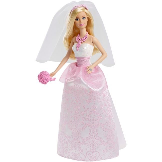 Păpușă Barbie Printesa Mireasă, Mattel, 30x15 cm, 3 ani +