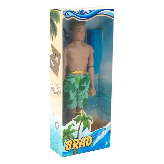 Păpușă masculină înotătoare cu accesorii, 13x6x33 cm, 3 ani +