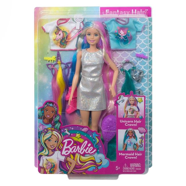 Păpușă Barbie Păr fantastic, Mattel, 23x6.5x32.5 cm, 3 ani +