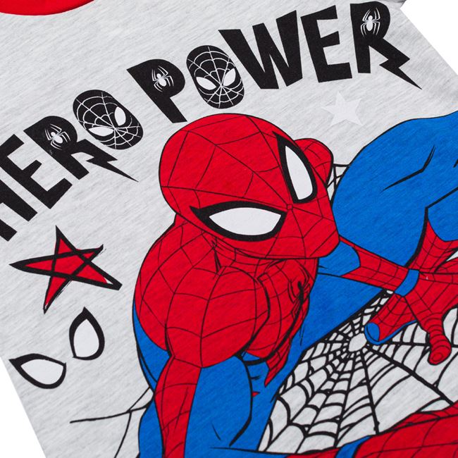 Pijamale copii Spiderman, Gri, Bumbac, între 4 și 8 ani