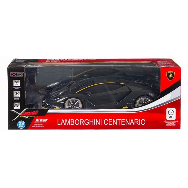 Mașină cu telecomandă joystick Lamborghini Centenario, Neagră, 1:12 / 2,4 GHz, 53x23.5x20 cm, 8 ani +