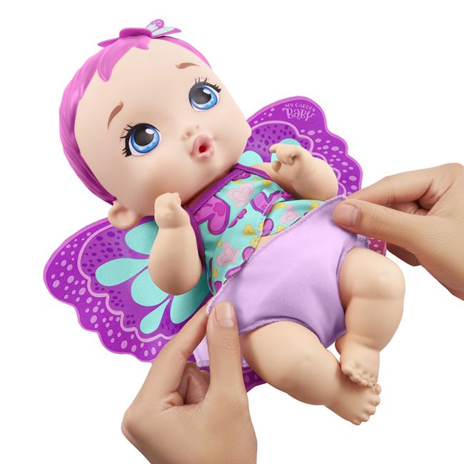 Păpușă primul meu copil cu păr roz, Mattel, 26x14x34 cm, 3 ani +