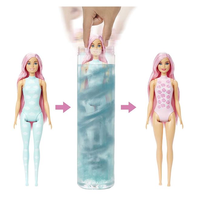 Păpușă Barbie Color Reveal Sun and Rain, Mattel, 9x32 cm, 3 ani +