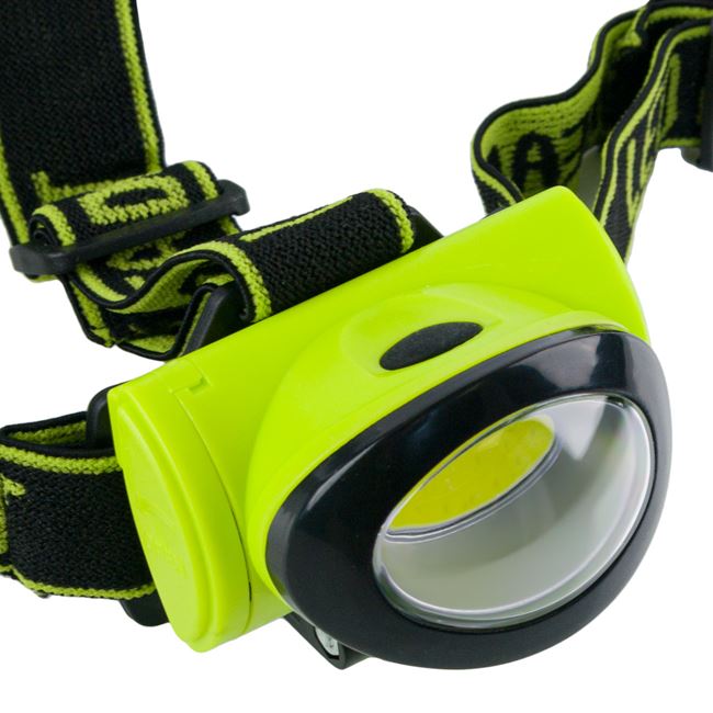 Lanterna pentru Cap cu LED Verde Neagra 7x4x5cm.