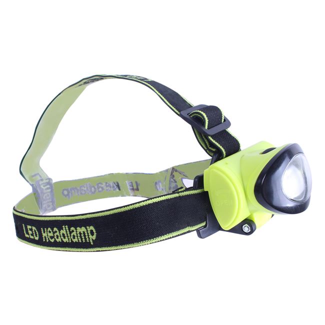 Lanterna pentru Cap cu LED Verde Neagra 7x4x5cm.