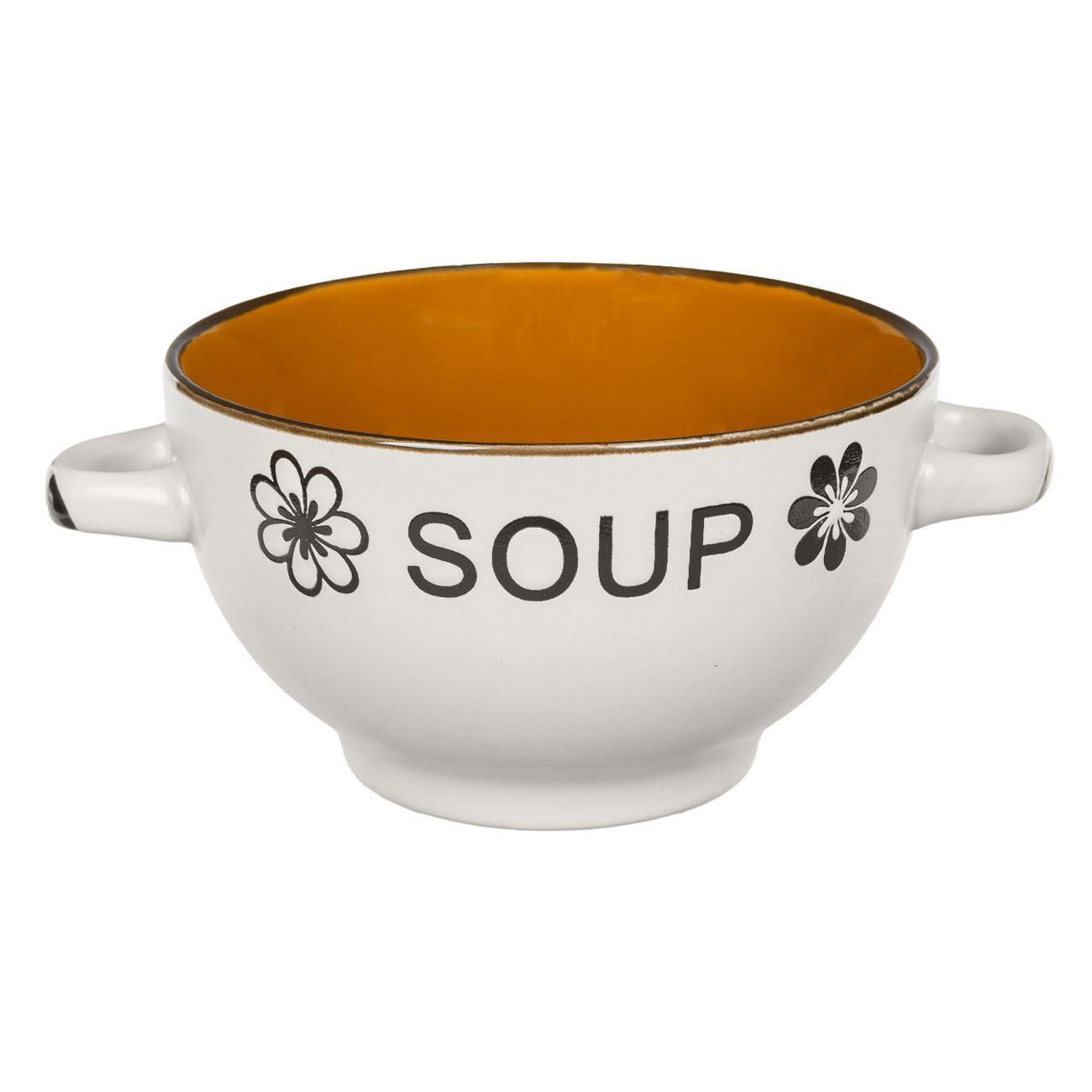 Set boluri supa, 6 piese, 650 ml, Ceramica, Bej vintage