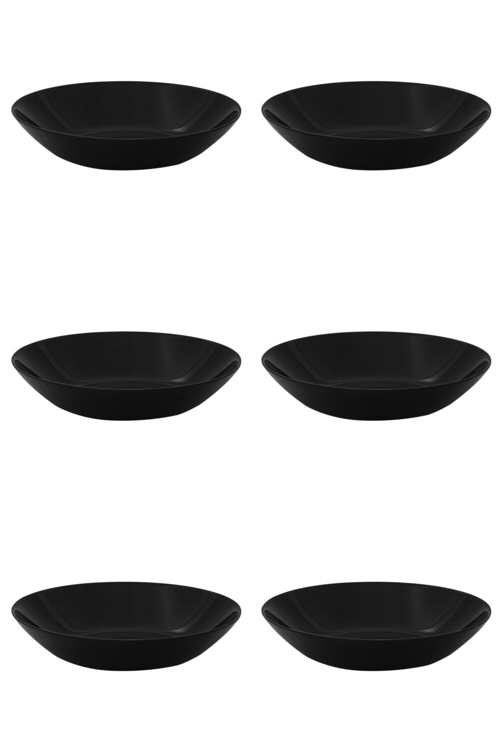 Set farfurii 6 piese pentru supa, opal negru, diametru 20 cm