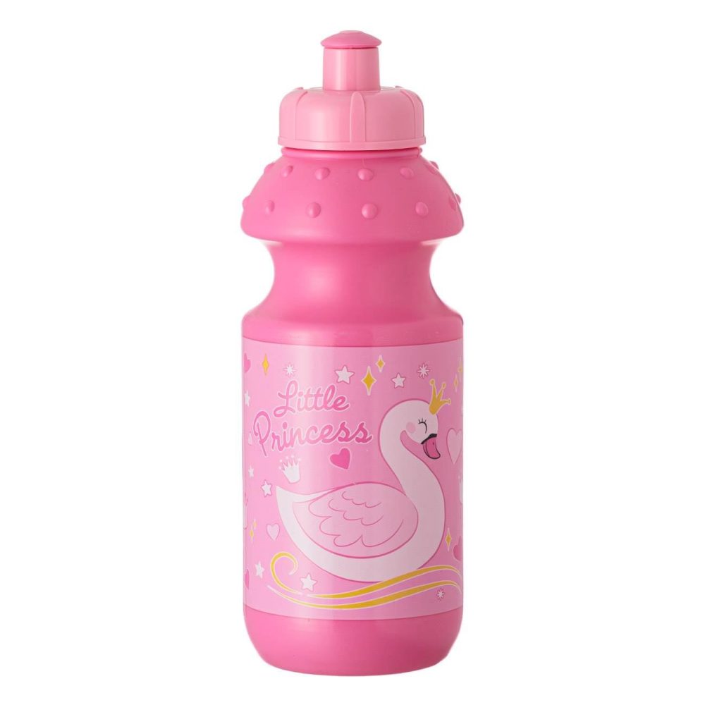 Sticla de apă pentru copii Flip Top Roz Lebada "Little Princess" 500ml - Optimizată pentru cei mici