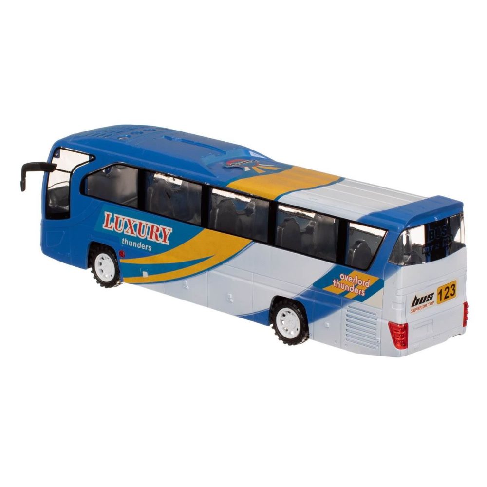 Autobuz de Oras Friction Albastru Alb cu Lumina & Sunet, 39x10x14cm