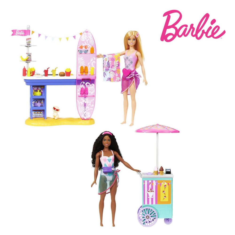 Papusa Barbie Beach Boardwalk Set, Mattel