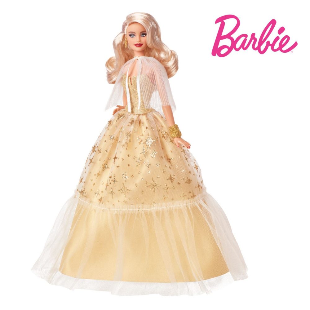 Papusa Barbie de Colectie 2023 cu Rochie de Seara Aurie, Mattel